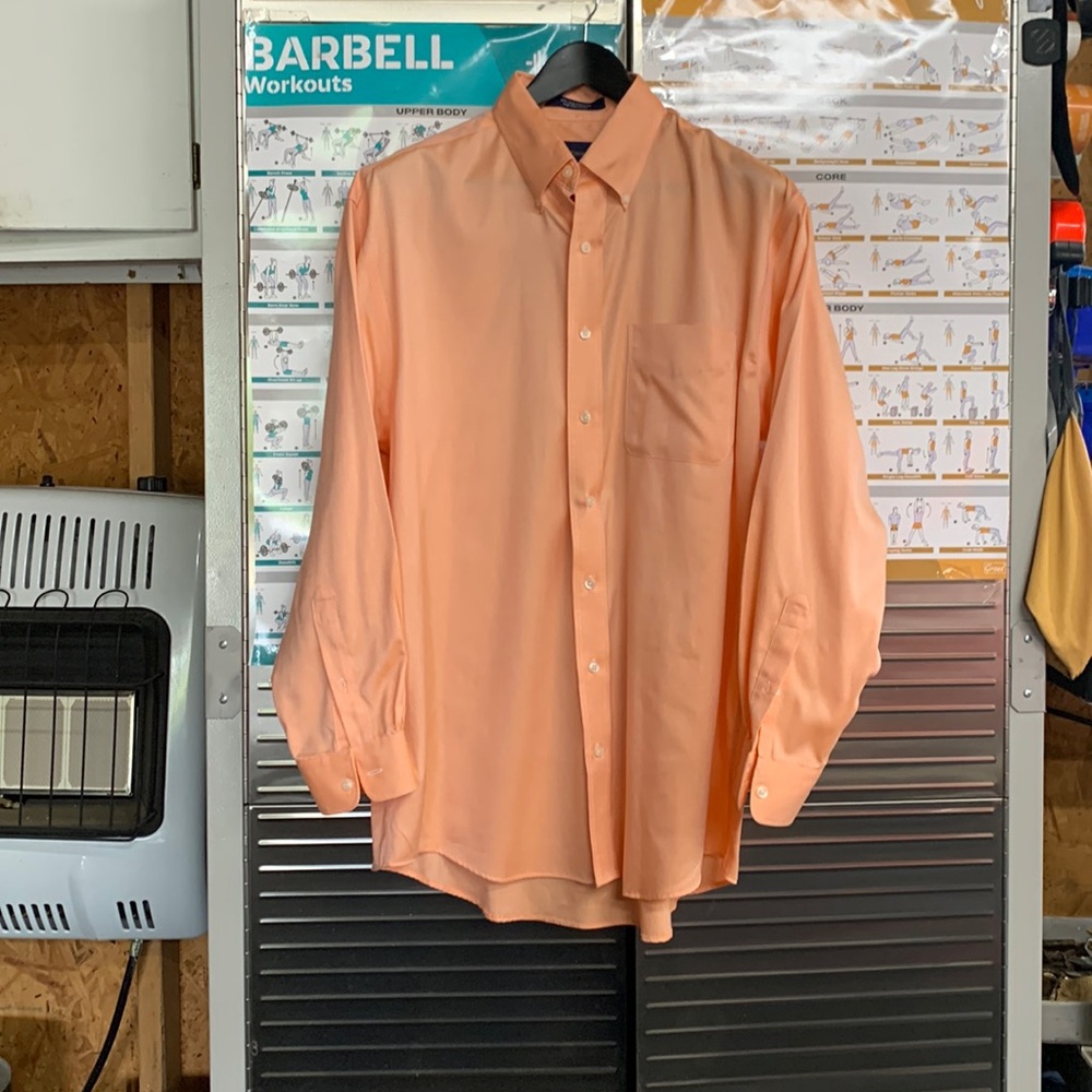 BOYD THOMAS - Men’s LG. single needle tailored button down orange long sleeve